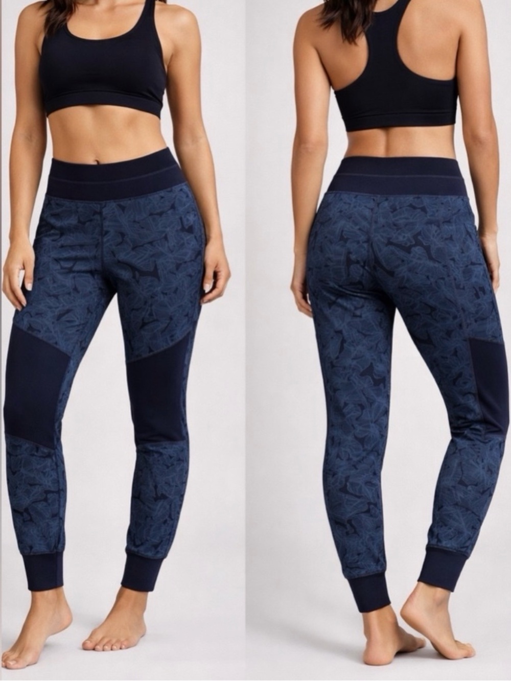 Athleta tropical excursion leggings navy blue small